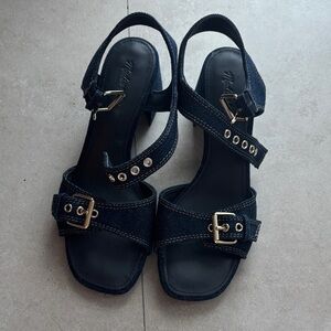 Like New!! Madewell Denim Block Heel Sandal